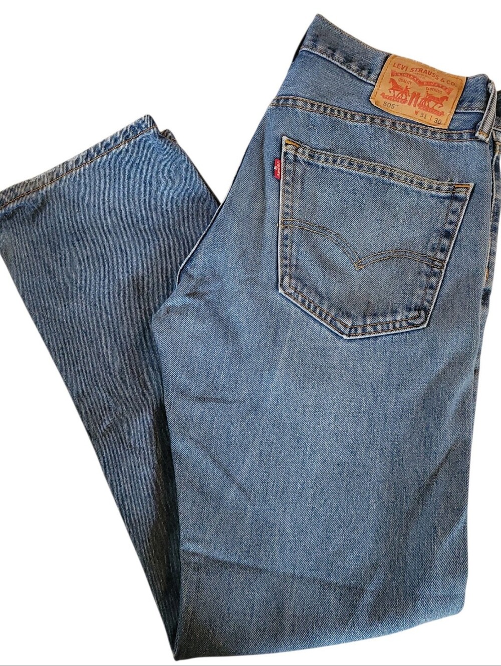 Levi's 505 Regular Fit Straight Leg Jeans  Dark Stonewash finish 31x30 Y2K
